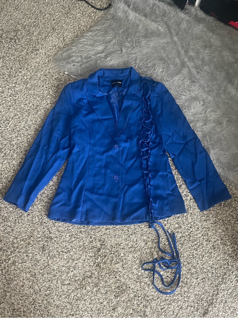 Fashion Nova Royal Blue Lace Up Front Blazer